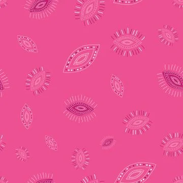 Evil eyes seamless pattern. Contemporary trendy vector illustration Illustrazione stock