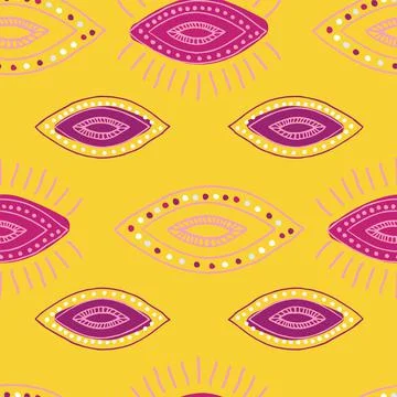Evil eyes seamless pattern. Contemporary trendy vector illustration Stock Illustration