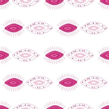 Evil eyes seamless pattern. Contemporary trendy vector illustration Stock Illustration