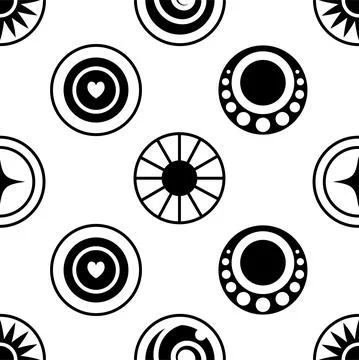Evil eyes seamless pattern. Geometric various talismans, protection. Flat des Stock Illustration