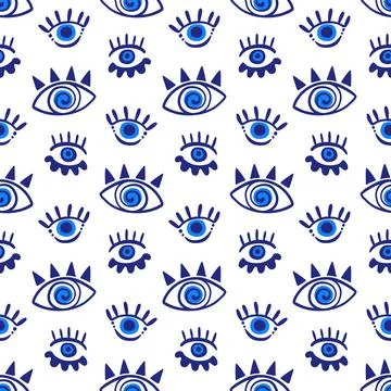 Evil eyes seamless pattern Stock Illustration