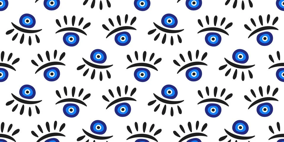 Evil eyes seamless pattern Illustrazione stock
