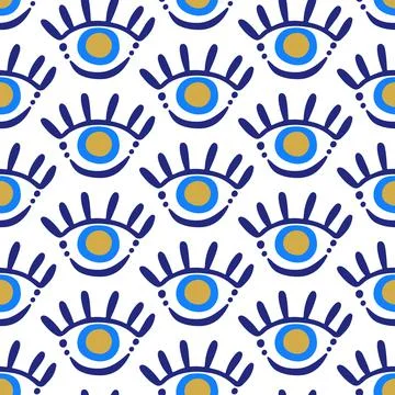 Evil eyes seamless pattern Stock Illustration