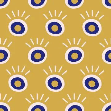 Evil eyes seamless pattern Stock Illustration