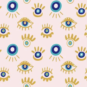 Evil eyes seamless pattern Illustrazione stock