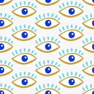 Evil eyes seamless pattern Illustrazione stock