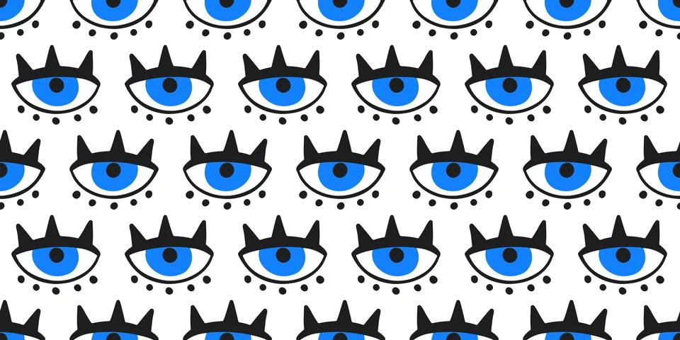 Evil eyes seamless pattern texture Illustrazione stock