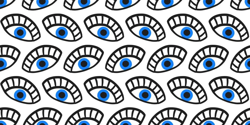 Evil eyes seamless pattern texture Illustrazione stock