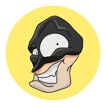 Evil face of crazy man Stock Illustration