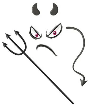Evil face with devil element Stock Illustration