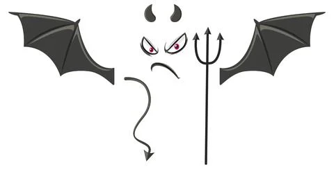Evil face with devil element Stock Illustration