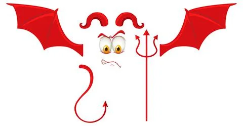 Evil face with devil element Illustrazione stock