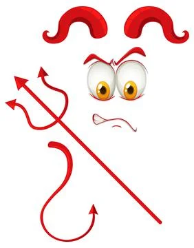 Evil face with devil element Stock Illustration