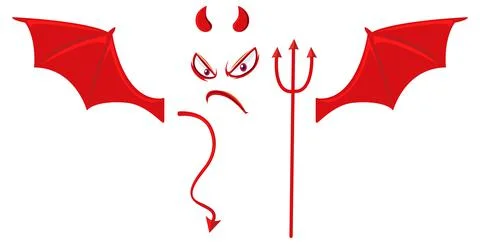 Evil face with devil element Stock Illustration