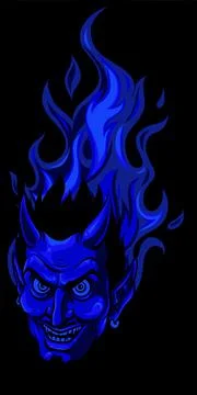 Evil face with flames vector illustration design イラスト素材