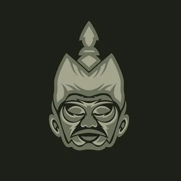 Evil face mask vector logo illustration Stock Illustration