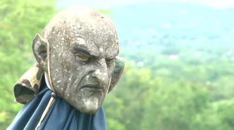 Evil Face with Shallow Depth of Field Stock Footage 8146531