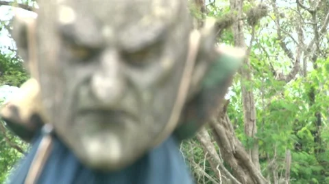 Evil Face with Shallow Depth of Field Stock Footage 8521672