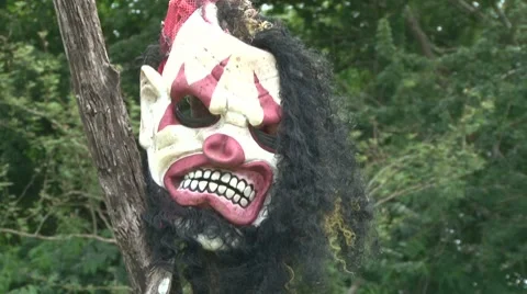 Evil Face with Shallow Depth of Field with Dog Barking Stock Footage 8521680