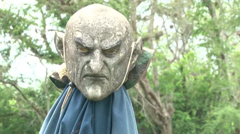 Evil Face with Shallow Depth of Field Stock Footage 8521779