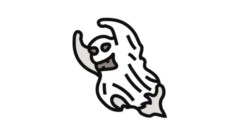 Evil ghost color icon animation Stock Footage 326101378