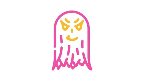 Evil ghost color icon animation Stock Footage 327272279