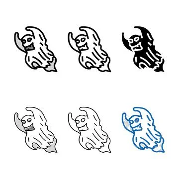Evil ghost color icon vector concepts Illustrazione stock