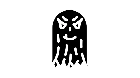 Evil ghost glyph icon animation Stock Footage 326746888