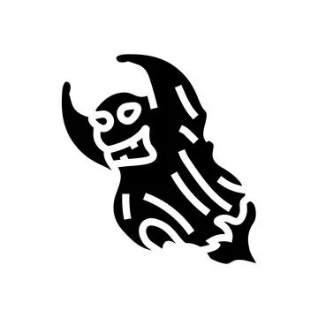 Evil ghost glyph icon vector illustration 스톡 일러스트
