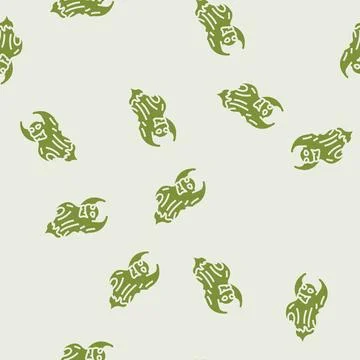 Evil ghost glyph seamless pattern Illustrazione stock