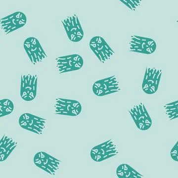 Evil ghost glyph vector seamless pattern Illustrazione stock