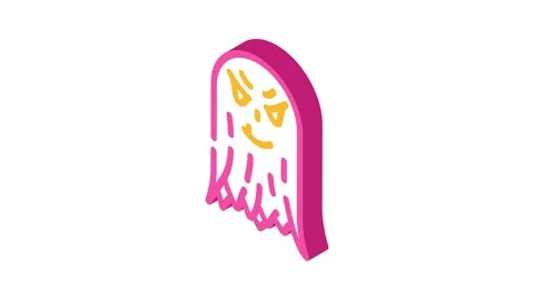 Evil ghost isometric icon animation Stock Footage 327295054