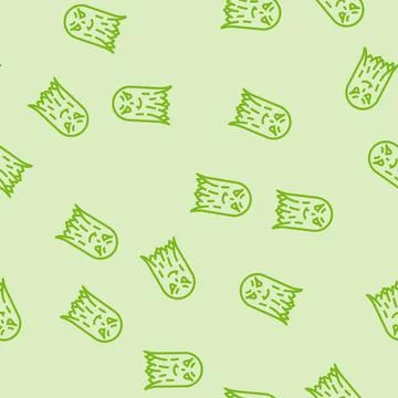 Evil ghost line vector seamless pattern Stock Illustration