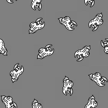 Evil ghost vector seamless pattern Illustrazione stock