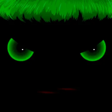Evil green eyes Stock Illustration