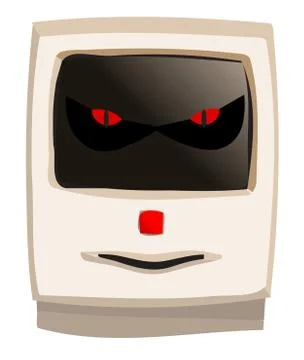 Evil Halloween Beige Computer Stock Illustration