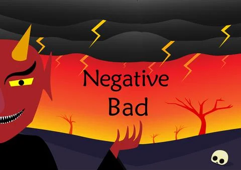 Evil in hell land with space, vector art Stock Illustration