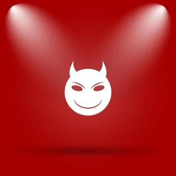 Evil icon. Flat icon on red background.. Stockillustratie