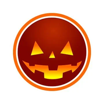 Evil Jack O Lantern Circle Symbol Graphic Design Stock Illustration