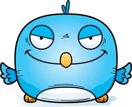 Evil Little Bluebird Stock Illustration