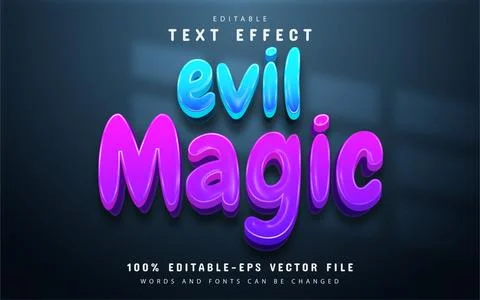 Evil magic text, editable text effect Stock Illustration