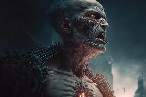 Evil Magician Looking Mad Preparing For Big Fight High Detail Deep Learning Stock Illustration