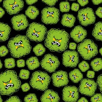Evil microbe pattern seamless. evil virus background. Stockillustratie