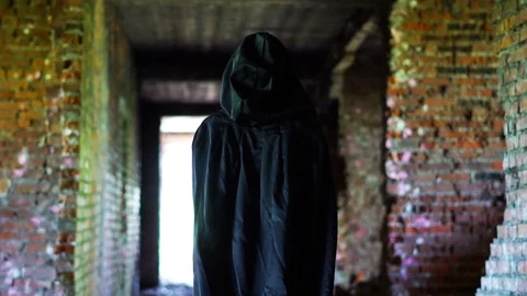 An evil monk in the hood Stock Footage 114063072