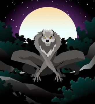 Evil monster werewolf Stock Illustration