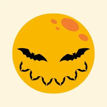 Evil moon. Halloween design. Vector illustration イラスト素材