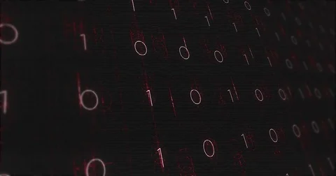 Evil ominous computer hacking code in a digital landscape Stock Footage 79658049