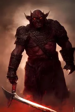 Evil orc Stock Illustration