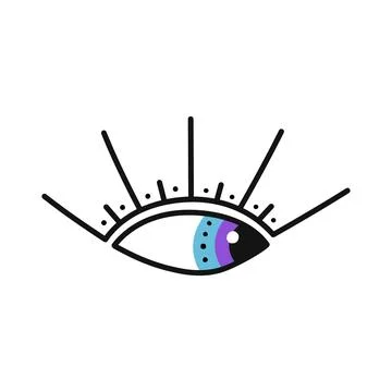 Evil protection magic eye with lashes, amulet icon Stock Illustration