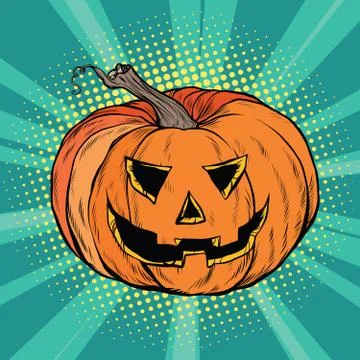 Evil pumpkin character Halloween Stock Illustration